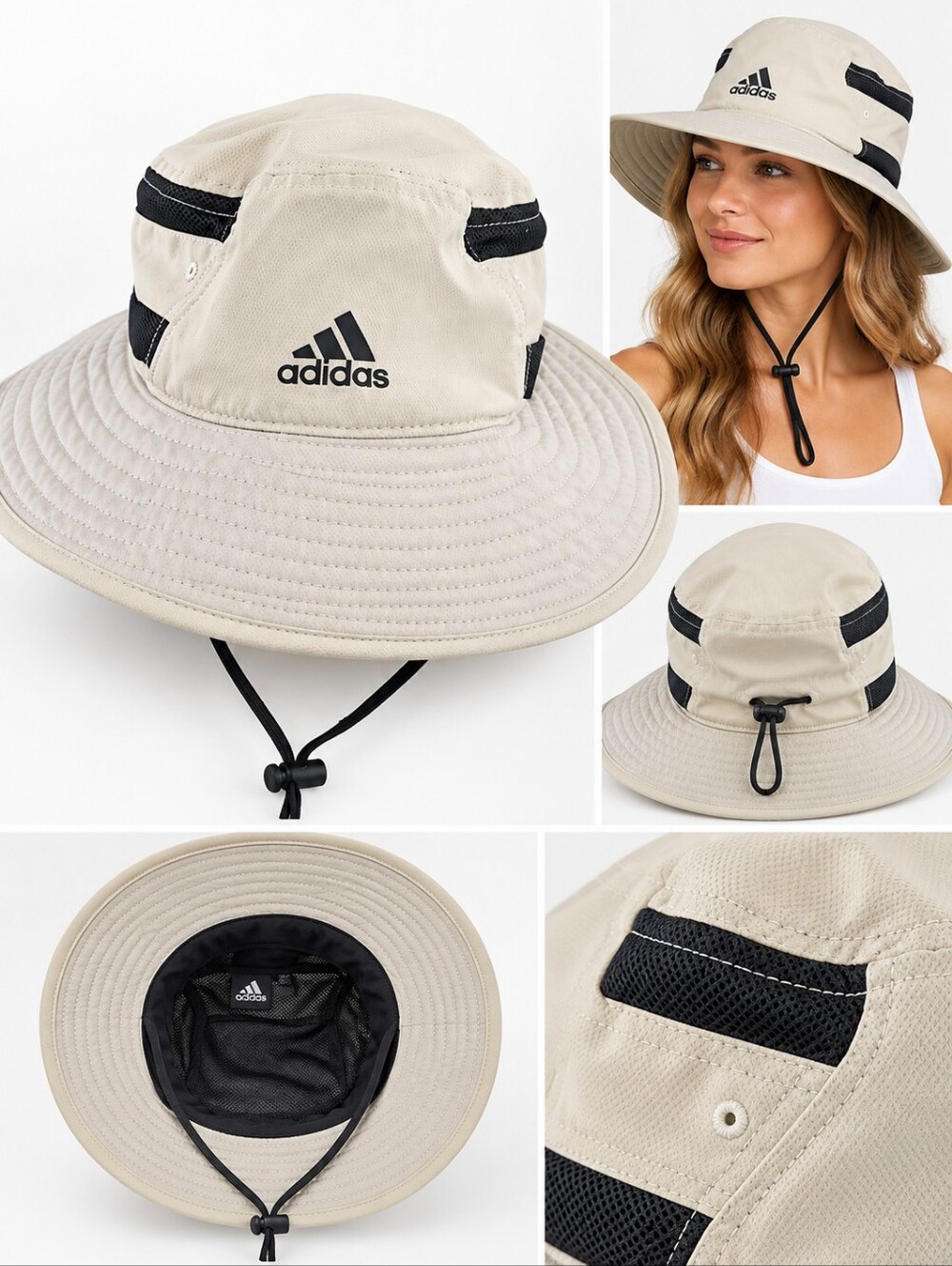 adidas Victory 111 Grey And Black Brim Bucket Hat Unisex